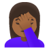 🤦🏾‍♀️ woman facepalming: medium-dark skin tone display on Google